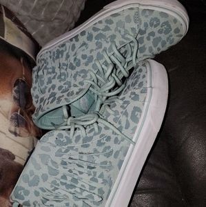 Girl's Mint Cheetah Vans